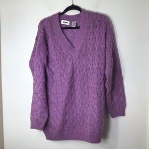 Gitano sweater women medium purple mohair vintage Hong Kong knit oversized